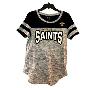 New Orleans Saints NFL women’s T-shirt, size Large ,curved hem, all cotton